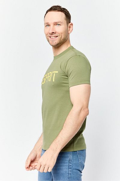 Esprit Men Crew Neck Short Sleeve Brand Logo T Shirt, Green