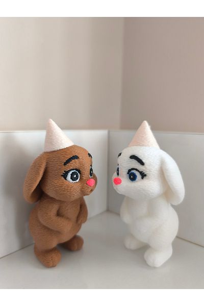 Alwin3d Set of 2 Candle Blowing Rabbits
