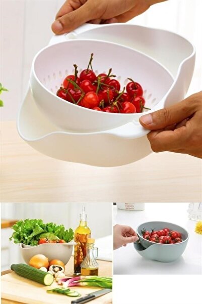 Marsilyan Multi-Purpose 360 Degree Rotatable Kitchen Strainer Sieve with Practical Chamber