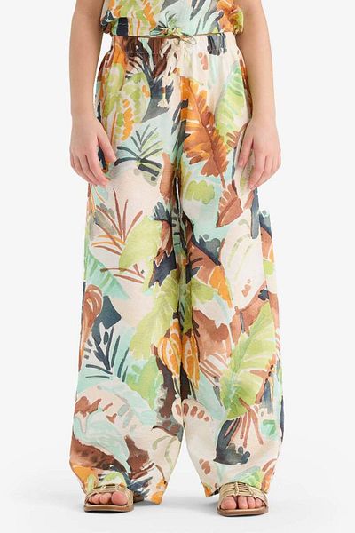 DeFacto New Season Girl's Patterned Palazzo Wide Leg Pants