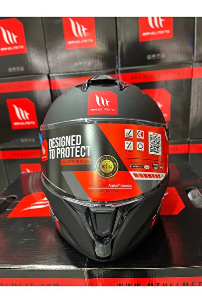 MT Helmets Targo S Solid A1 (şeffaf vizörlü) kask