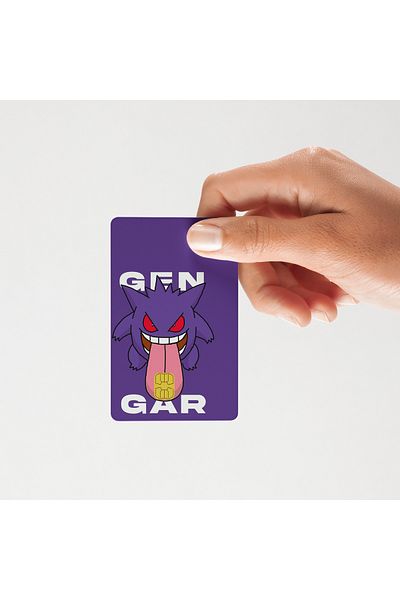 Huggy Craft Pokemon Gengar Purple Background Design Credit/Debit Card Sticker Card Skin