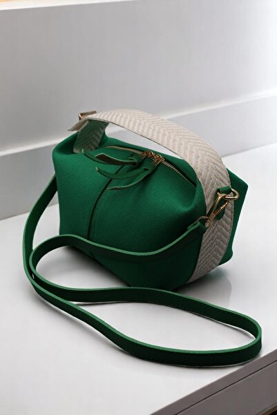 HFKY Geantă tote din in verde pentru femei. Geantă de mână. Geantă de umăr. G...