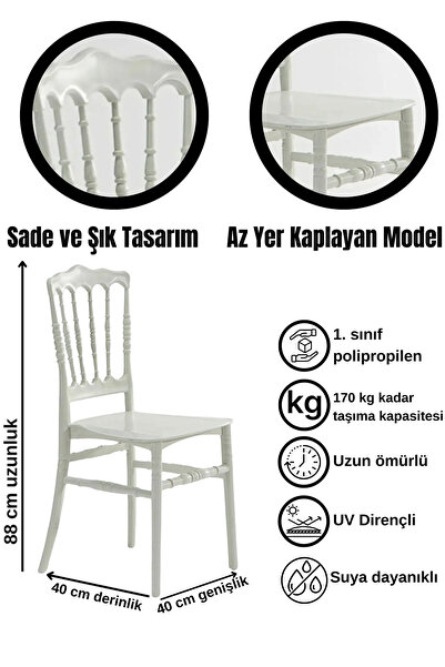KATAR Beyaz Plastik Napolyon Sandalye