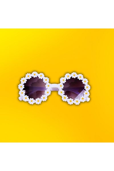 darko Daisy Yellow White Pink Flower Glasses Girl Child Floral Daisy Gift Framed Sunglasses