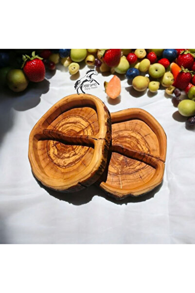 Krb Ahsap Χειροποίητο Ειδικής Παραγωγής Ρουστίκ Διακοσμητικό Σετ 2 Πιάτων Ελι...