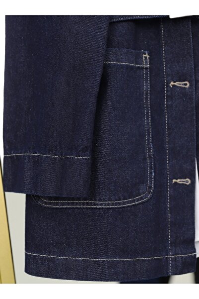 Modamorfo Belted Waist, Buttoned Front Pocket Denim Suit -K.Laci