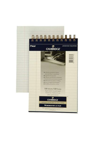 Art Tone Memo Pad A5 Top Spiral Carton Cover White 140 Yp Stripes