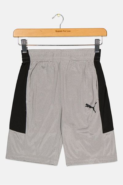 Puma Kids Boy Pull On Brand Logo Outdoor Short, Light Grey