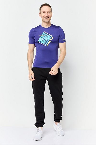 Reebok Men Sportswear Fit Short Sleeves Outdoor T-Shirt, Purple