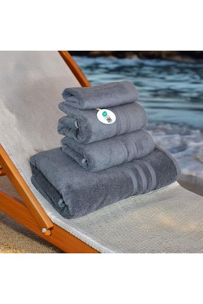 Mu Art Ahşap Mrt Luxury Turkish Cotton Washcloth Charcoal 30.48 cm X 30.48 cm – Soft, Absorbent and for Your Bathroom