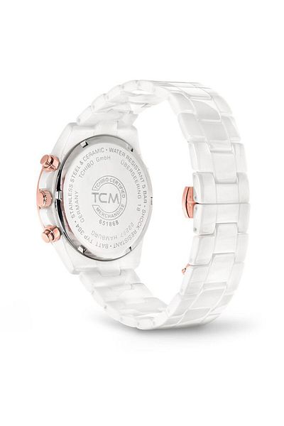 Tchibo Women 174105 Ceramic Analog Watch, 40 Mm, White