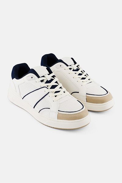 RBX Men Brand Logo Lace Up Outdoor Shoes, Off-White