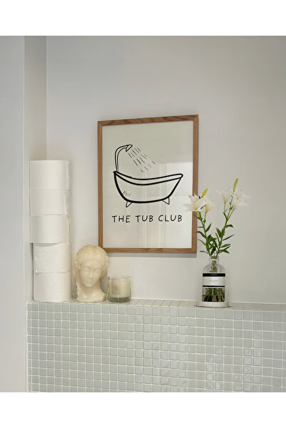 DES VU PRINT The Tub Club, Banyo Posteri, Küvet Banyo Temalı Çerçevesiz Poster