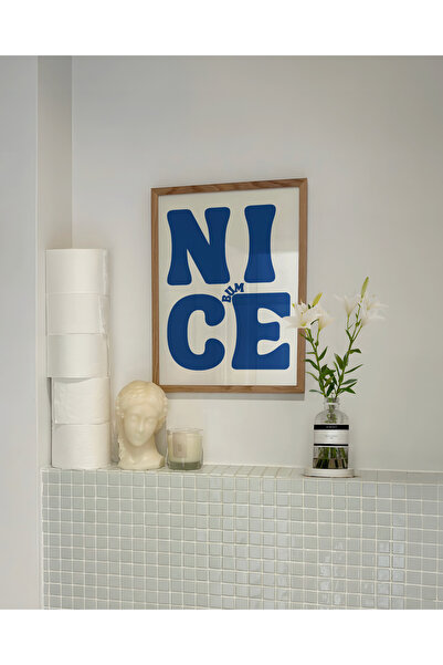 DES VU PRINT Nice Bum, Banyo Posteri, Banyo Temalı Çerçevesiz Poster