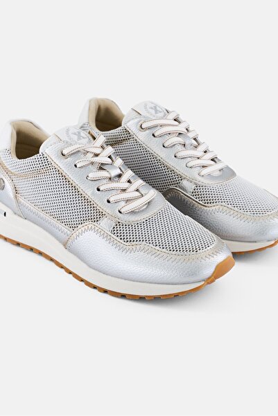 XTI Women Textile Upper Lace Up Casual Shoes, Silver