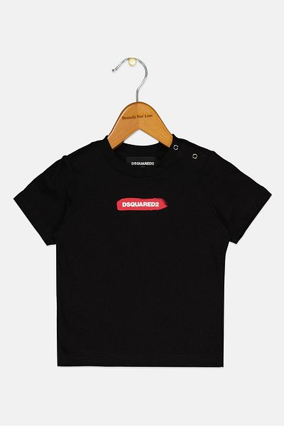 DSquared2 Toddlers Girl Brand Logo Short Sleeve Top, Black