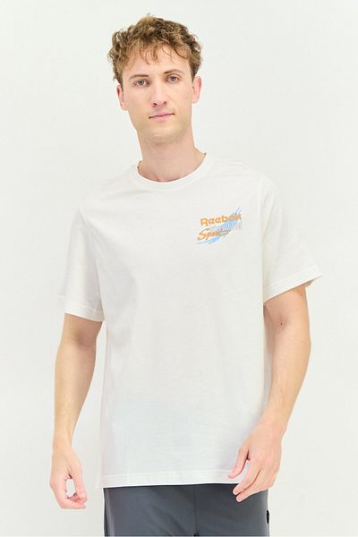 Reebok Men Sportswear Fit Short Sleeve Outdoor T-shirt, White
