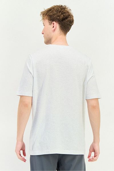 Reebok Men Sportswear Fit Short Sleeves Outdoor T-shirt, Off White Marl