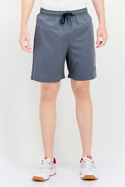 Tapout Men Sportswear Fit Brand Logo Training Shorts, Steel Grey