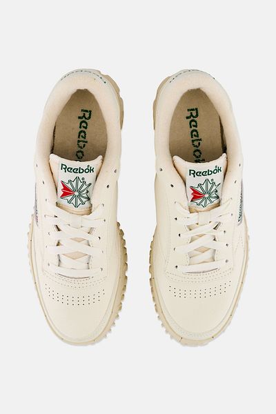 Reebok Men Club C Vibram Lace Up Tennis Shoes, Beige