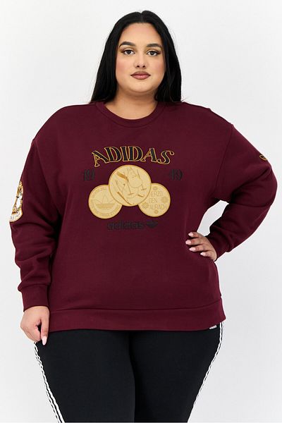 adidas Originals X Moomin Women Sportswear Fit Long Sleeve Outdoor Sweatshirt, Maroon