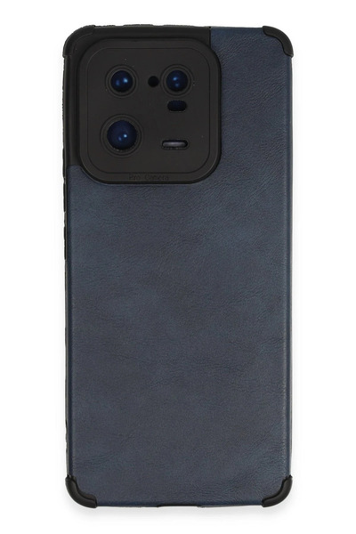 NewFace حافظة هاتف Xiaomi Mi 13 Pro مصنوعة من الجلد والسيليكون - أزرق داكن JOJUA