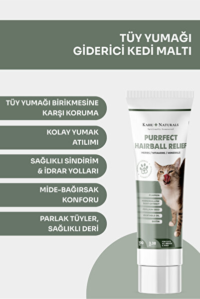 Kahu Naturals Spiritually Connected Purrfect Hairball Relief, Kediler için Tü...