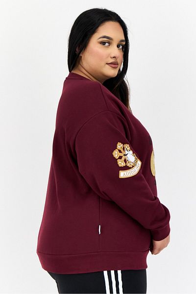 adidas Originals X Moomin Women Sportswear Fit Long Sleeve Outdoor Sweatshirt, Maroon