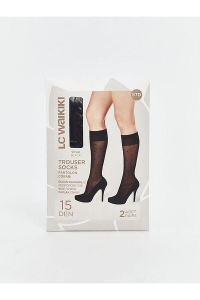 LC Waikiki Lcw Dream 15 Denier Polka Dot Women's Knee Socks 2-Pack