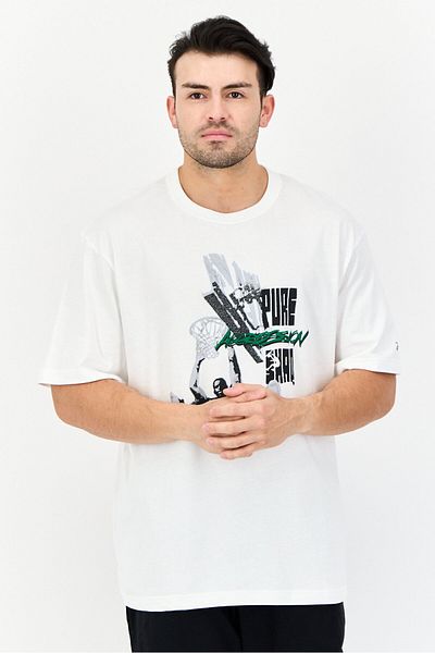 Reebok Men Sportswear Fit Short Sleeves Outdoor T-shirt, White