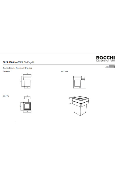 Bocchi Matera Diş Fırçalık Krom 3021-0003