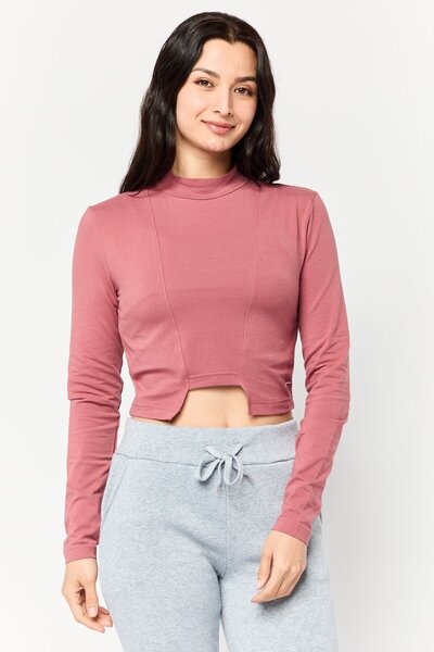 Reebok Women Sportswear Fit Long Sleeves Training Top, Rust Pink