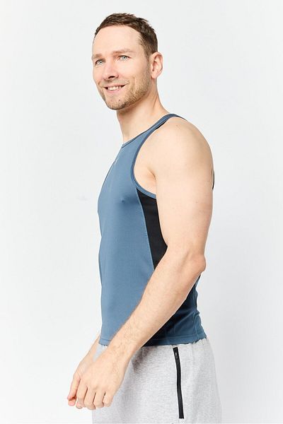 Reebok Men Sportswear Fit Sleeveless Training Vest, Slate Blue
