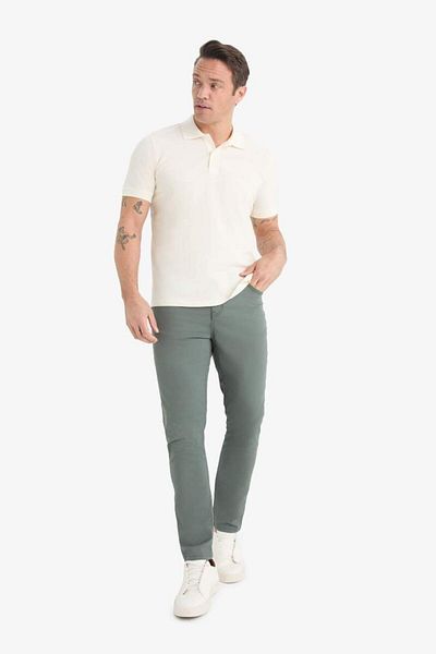 DeFacto Νέα σεζόν Καλοκαιρινό Gabardine Chino Παντελόνι καμβά Slim Fit Slim Fit Skinny Leg με τσέπες