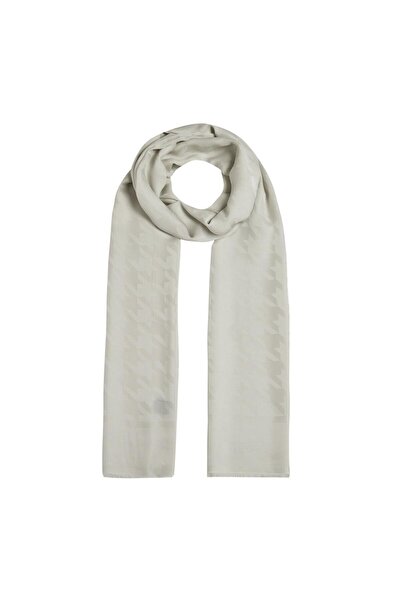 ipekevi Four Seasons Houndstooth Monogram Shawl 04390-Sand White