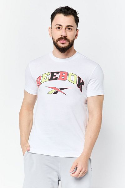 Reebok Men Sportswear Fit Short Sleeve Outdoor T-shirts, White