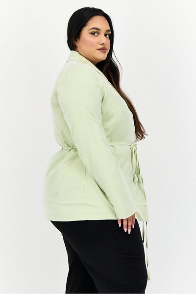 Heartbreak Women Plus Size Plain Blazer, Sage Green