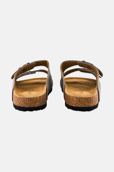 Algspar Men Buckle Slip On Cork Sandals, Grey