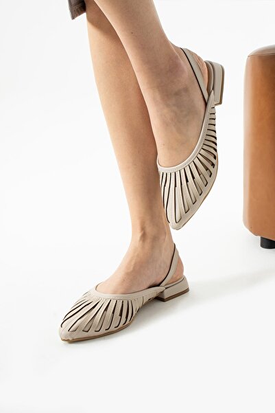 CICIKIZ Skin Fan Model Open Back Μπεζ Γυναικείες Μπαλαρίνες