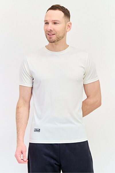 RBX Men Sportswear Fit Short Sleeves Running T-Shirt, Ivory