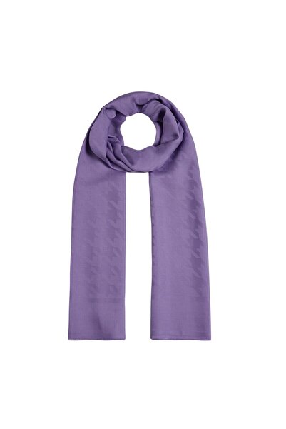 ipekevi Four Seasons Houndstooth Monogram Shawl 04390-Purple