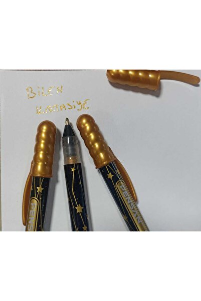 ALTIN JELY GLITTER SİMLİ JEL KALEM 3'LÜ