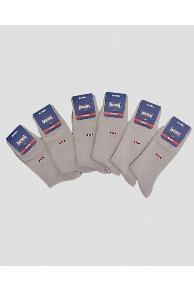 Brothers Bamboo 6-Piece Long Socket Perfume Scented Socks (B29.251.108N- Gray)