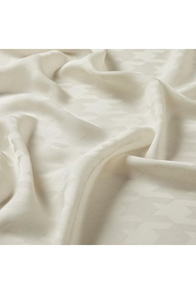 ipekevi Σάλι μονόγραμμα με μοτίβο Four Seasons Houndstooth 04390-κρέμα