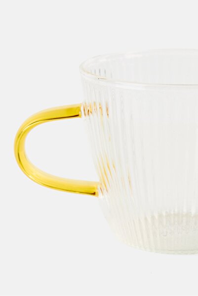 NANETTE LEPORE 4 Piece Hight Borosilicate Glass Cup With Handle, White