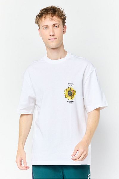 Reebok Men Sportswear Fit Short Sleeves Outdoor T-shirt, White
