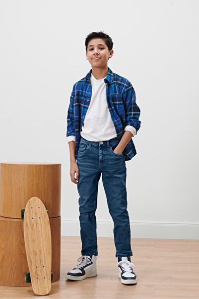 Tchibo Kids Boy Washed Stretchable Denim Jeans, Blue