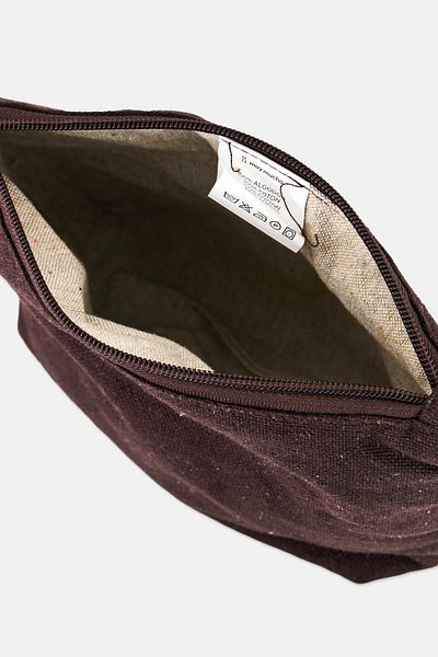 Muy Mucho Small Textured Toiletry Bag, Brown
