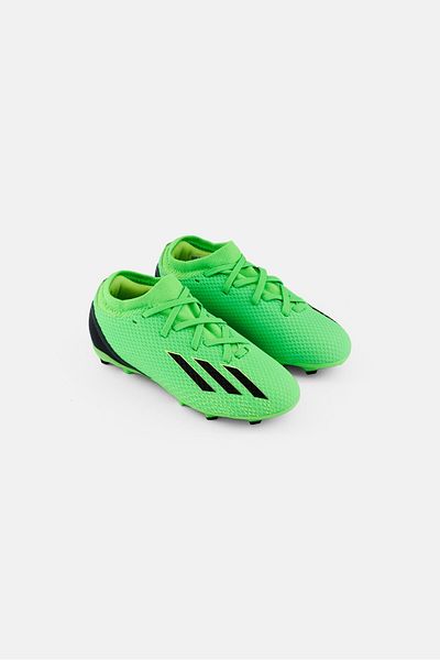 adidas حذاء كرة قدم للأطفال X Speedportal 3 FG برباط، لون أخضر ليموني